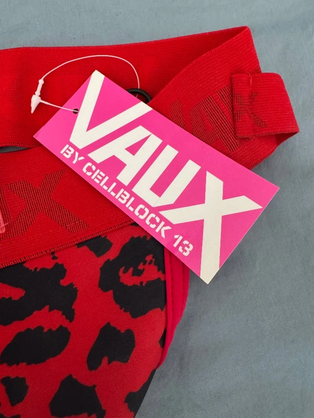 CellBlock 13 Vaux Leopard Jockstrap - Red/Black - NWT - Small - Picture 3 of 5